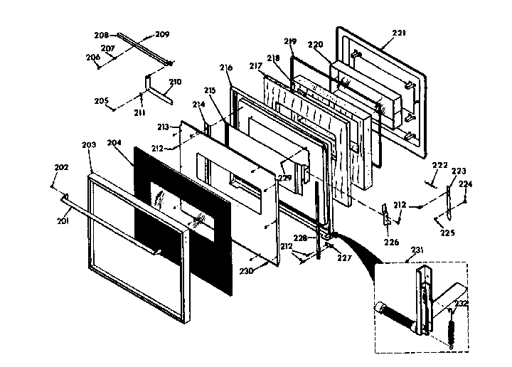 Kenmore 8504237711 black glass door-model no. 850.4237791; .4237792 diagram