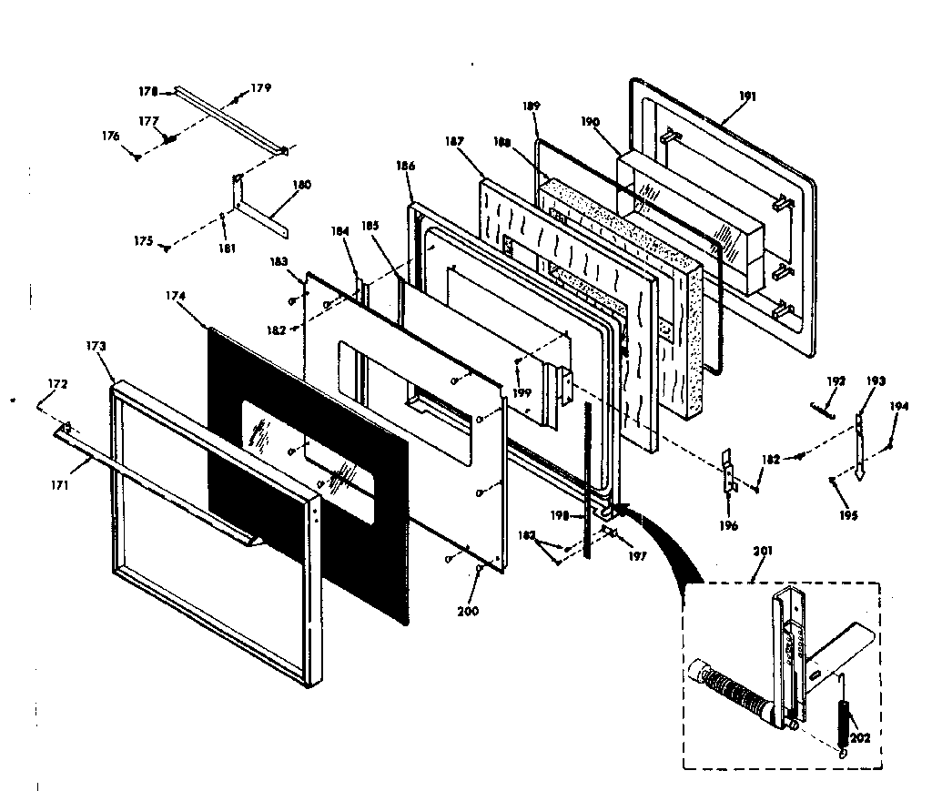 Kenmore 8504277293 upper oven door diagram