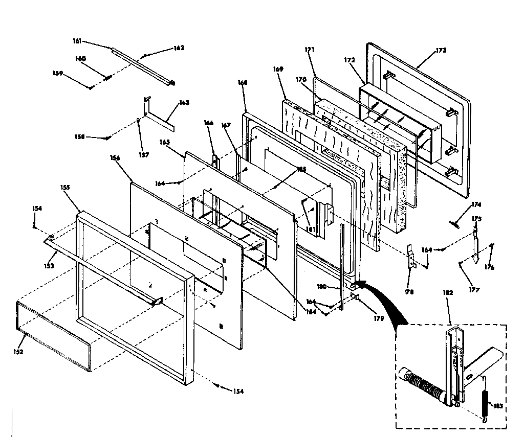 Kenmore 8504277560 upper oven door diagram