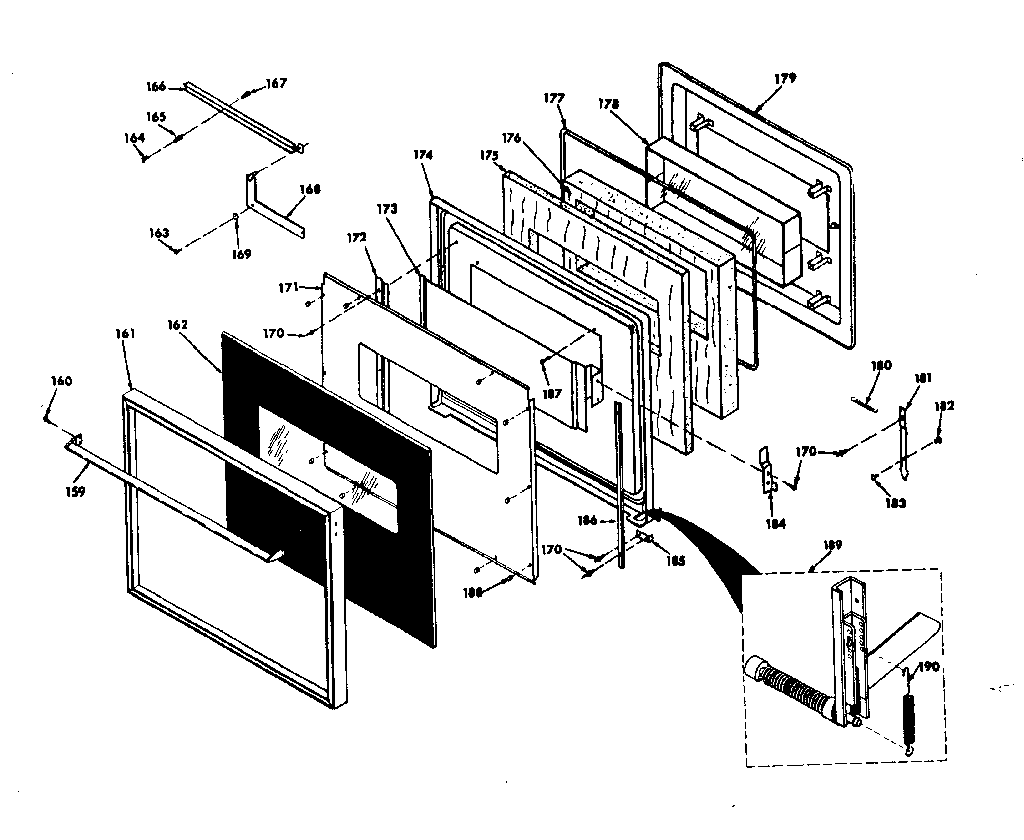 Kenmore 8504277590 upper oven door diagram
