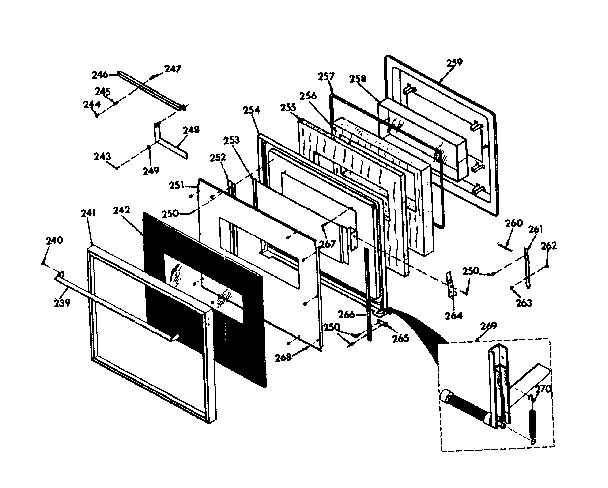 Kenmore 8504277792 upper black glass door diagram