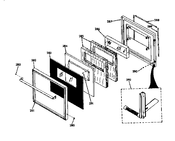 Kenmore 8504277792 lower black glass door diagram