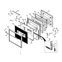 Kenmore 8504287341 upper black glass door diagram