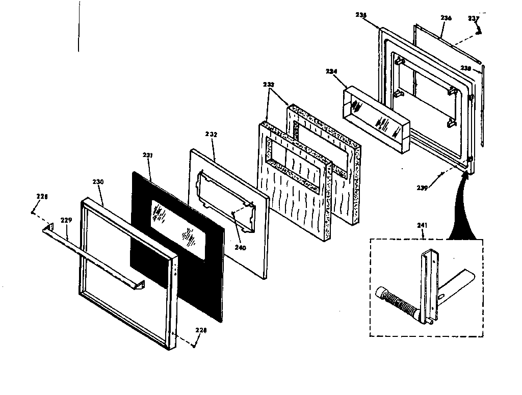 Kenmore 8504287341 lower black glass door diagram
