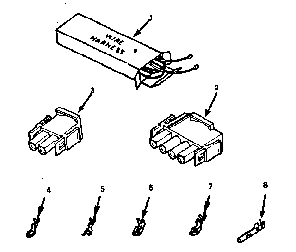 Kenmore 9119898312 wire harnesses and components diagram