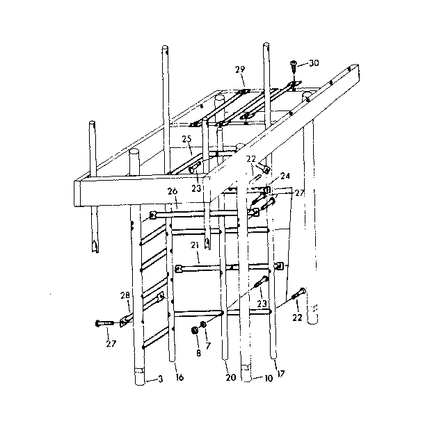 Sears 70172377-83 frame assembly diagram