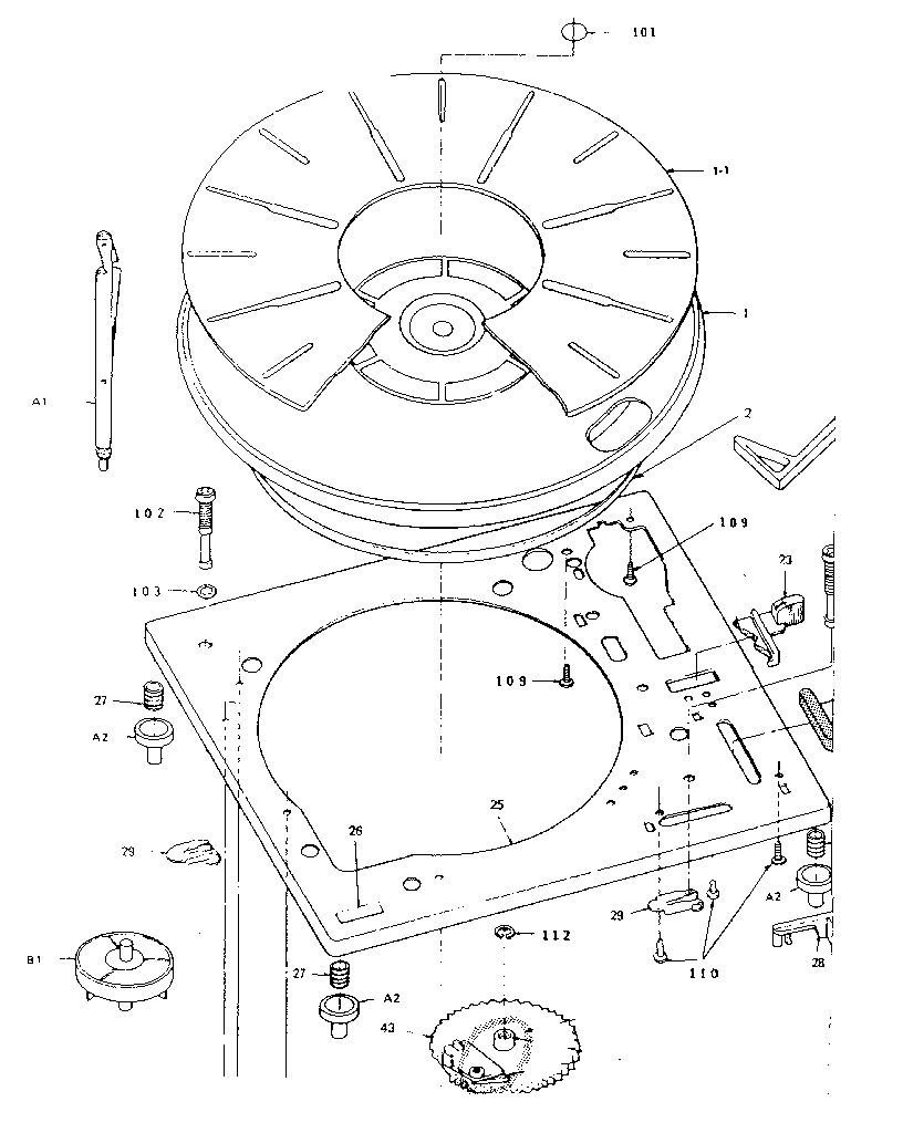 Sears 76897910150 turntable assembly diagram
