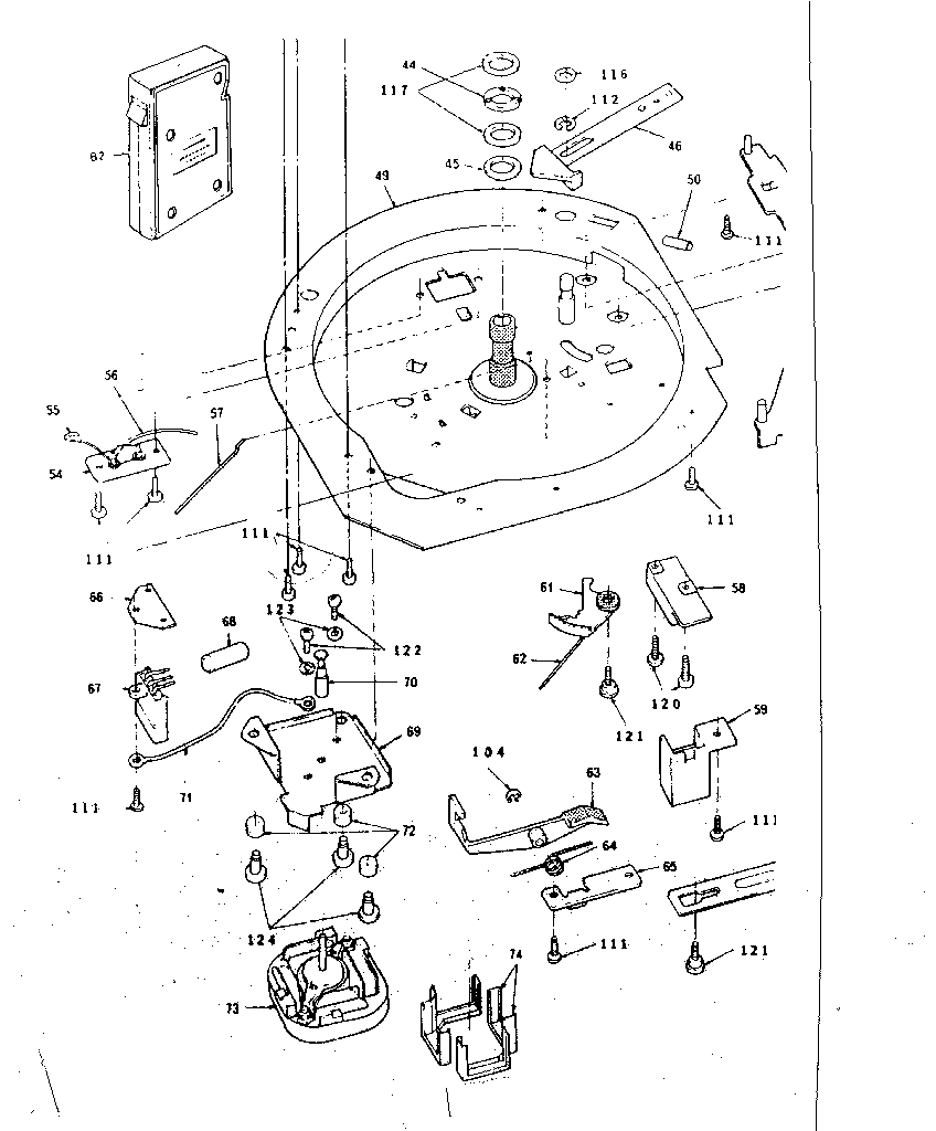 Sears 76897910150 base plate assembly diagram