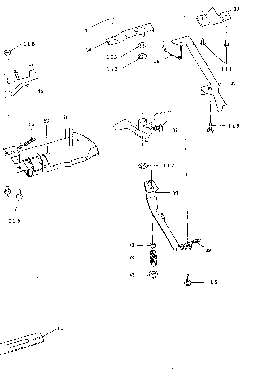 Sears 76897910150 select and start rod assembly diagram