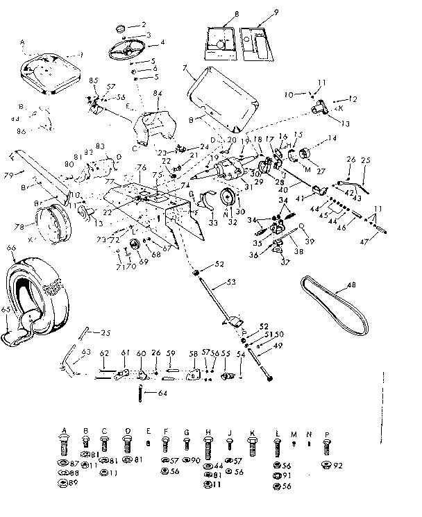 Craftsman 91725000 seat assembly diagram