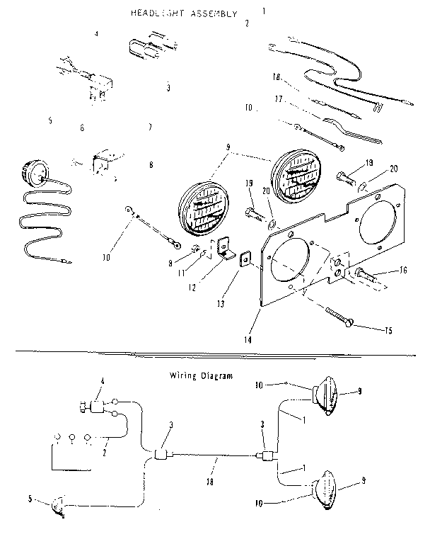 Craftsman 91725010 headlight assembly diagram
