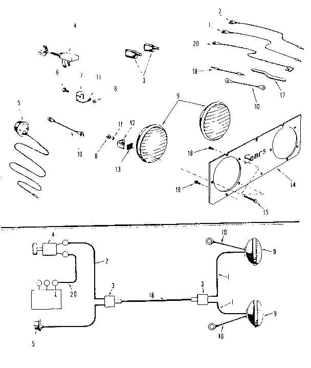 Craftsman 91725130 headlight assembly diagram