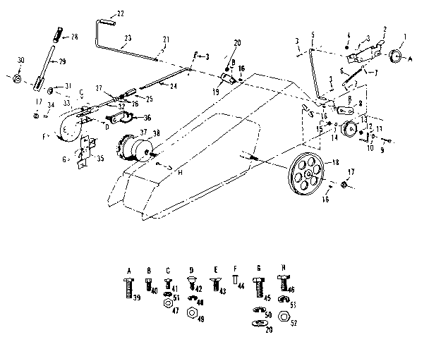 Craftsman 91725101 idler & braking assembly diagram