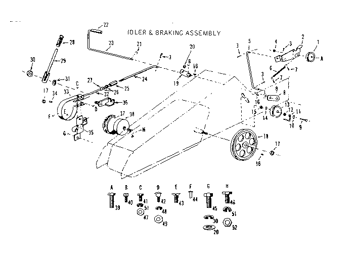 Craftsman 91725350 idler & braking assembly diagram