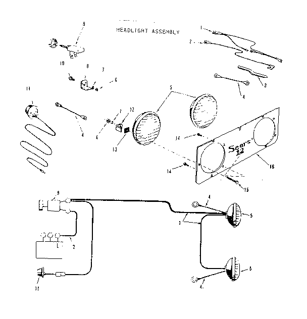 Craftsman 91725350 headlight assembly diagram