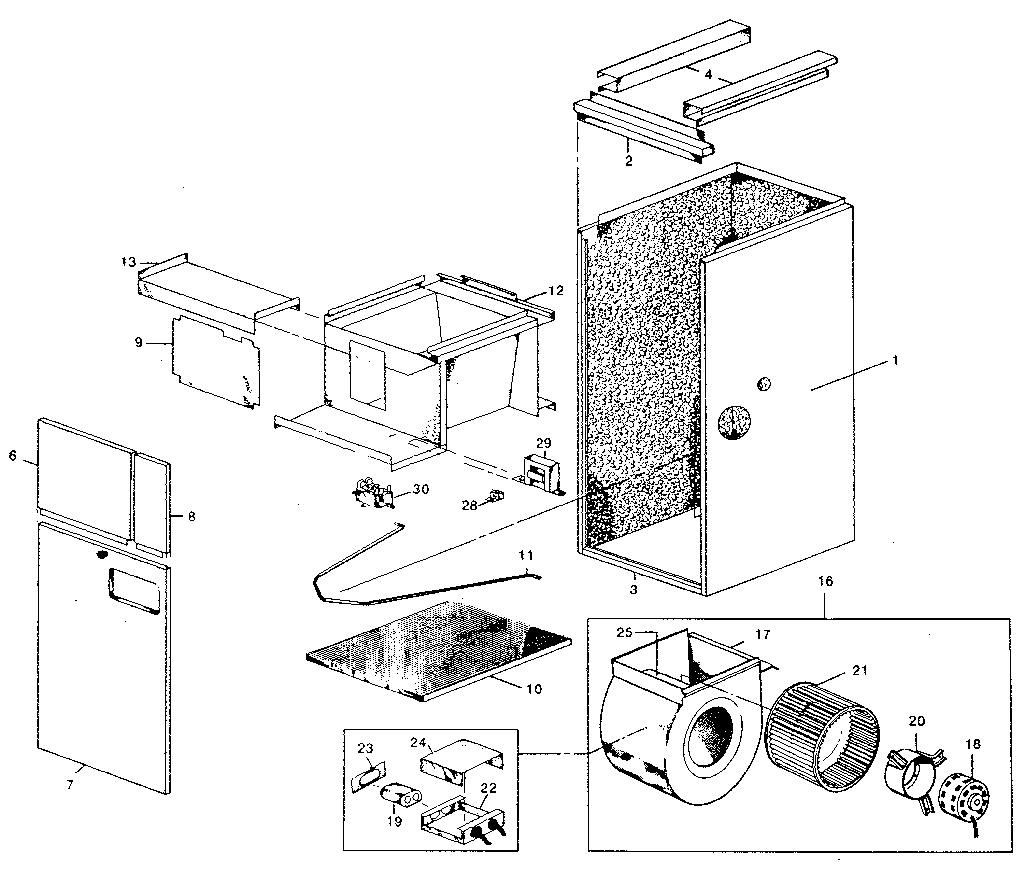 Rheem RHMA non-functional replacement parts diagram