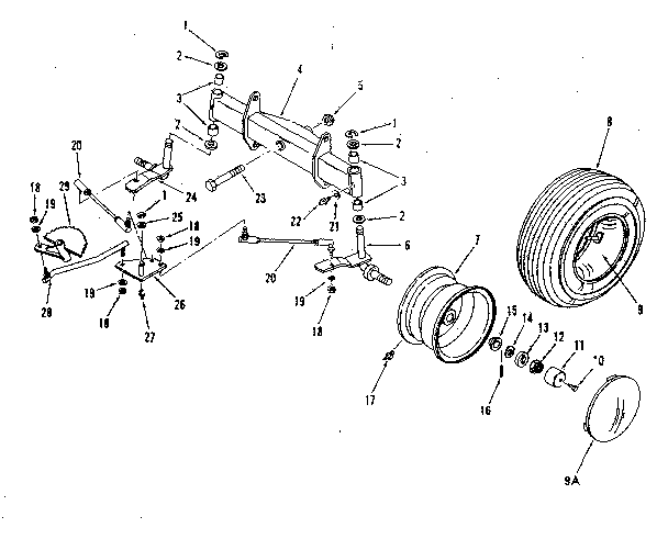 Craftsman 91725500 front axle assembly diagram