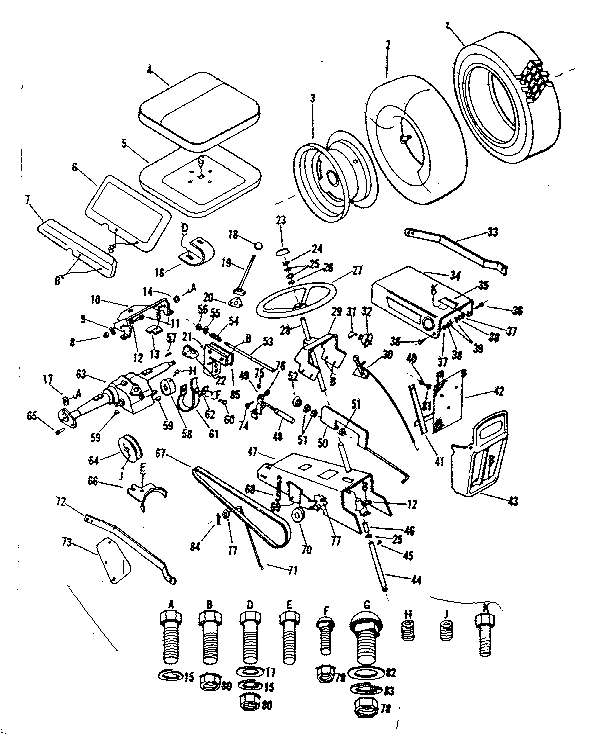 Craftsman 91799511 drive and seat assembly diagram