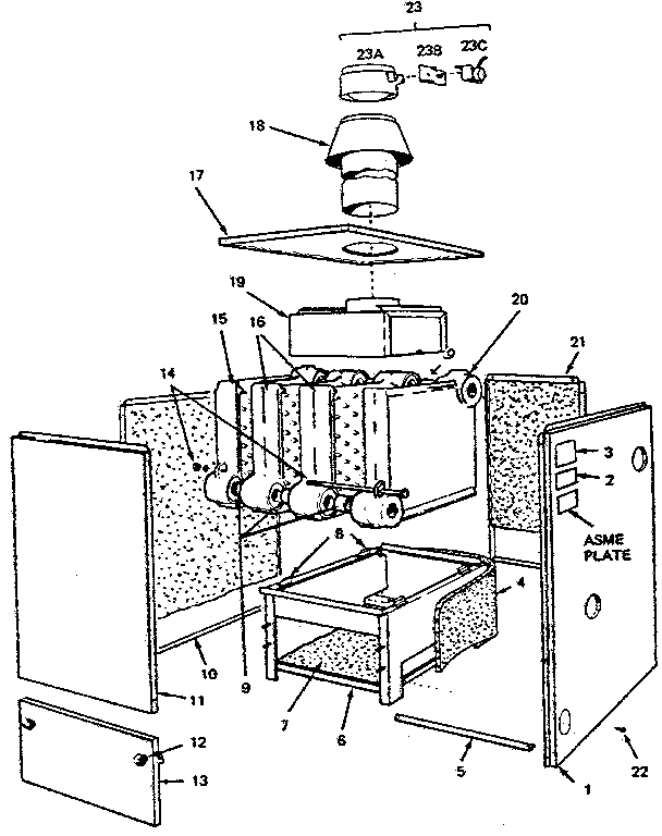 Kenmore 229963430 jacket and base parts diagram