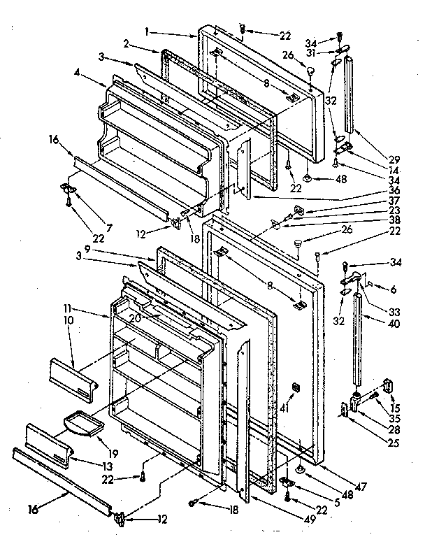 Kenmore 1066748611 door diagram