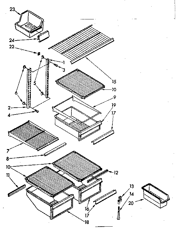 Kenmore 1066748611 shelf diagram