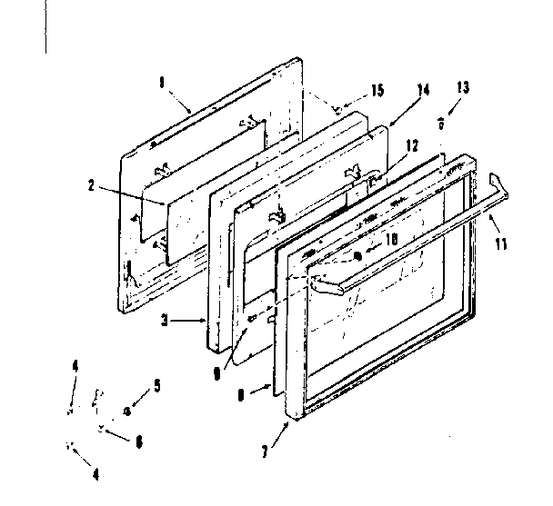 Kenmore 9114268490 oven door diagram
