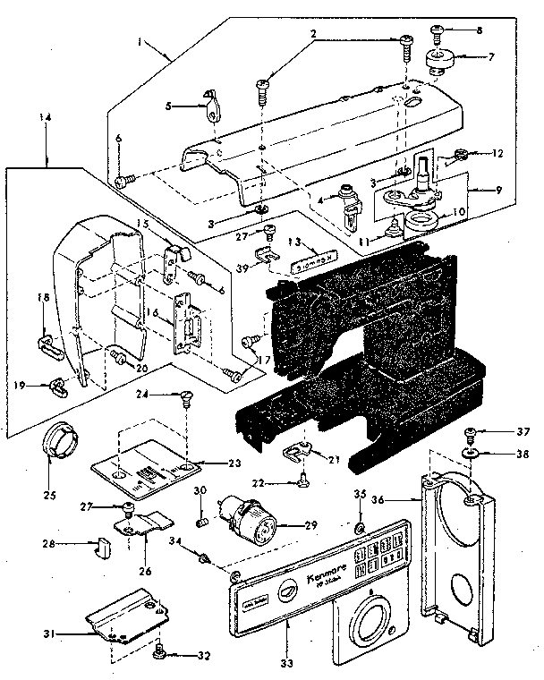 Kenmore 3851249380 base assembly diagram