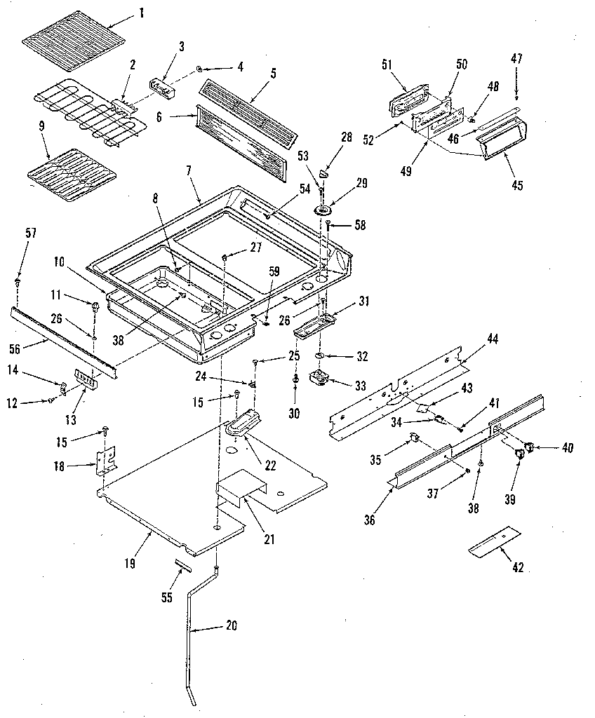 Kenmore 9119698810 main top section diagram