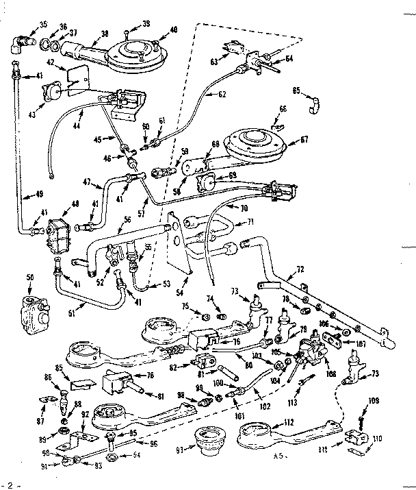 Kenmore 1037986640 burner section diagram