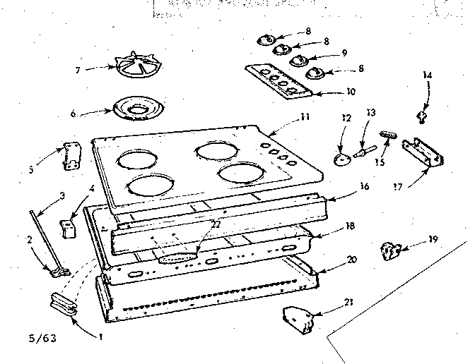Kenmore 1037003050 maintop and body section diagram