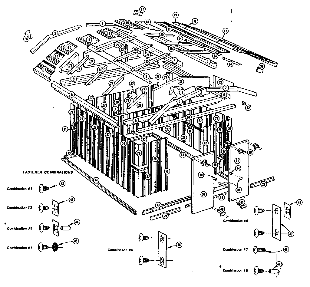 Sears 69660103 roof frame diagram