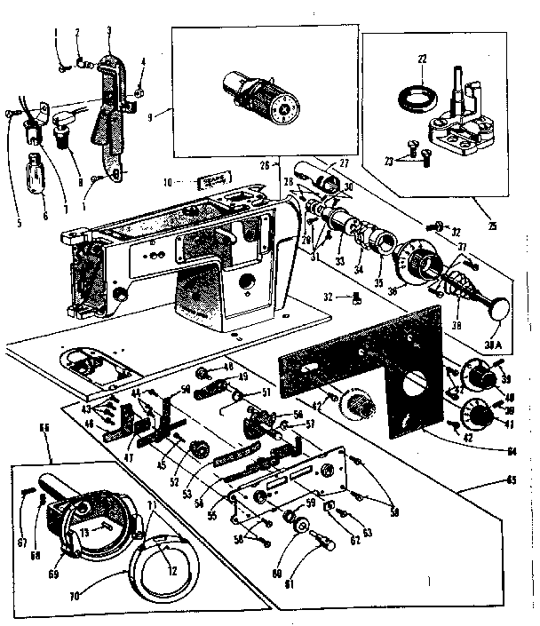 Kenmore 158923 bobbin winder and tension controls diagram