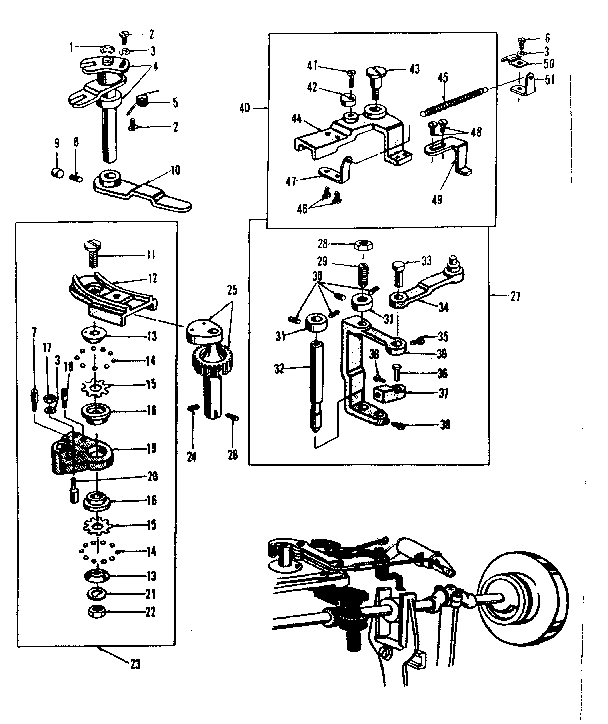 Kenmore 158923 zigzag guide assembly diagram