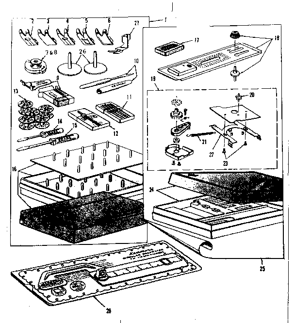 Kenmore 158923 attachment parts diagram
