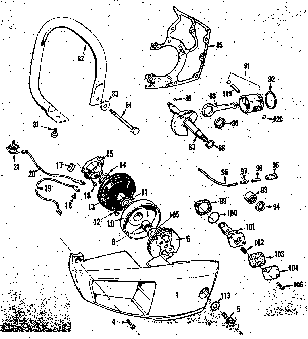 Craftsman 358350830 handle assembly and barclamp diagram