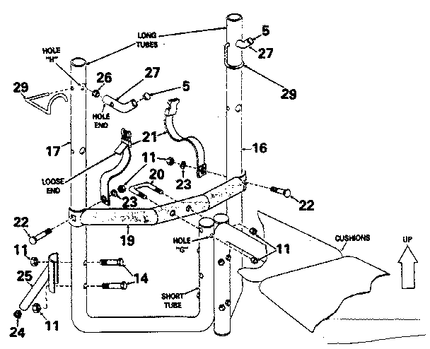 Lifestyler 15665-MEGATEC barbell support diagram
