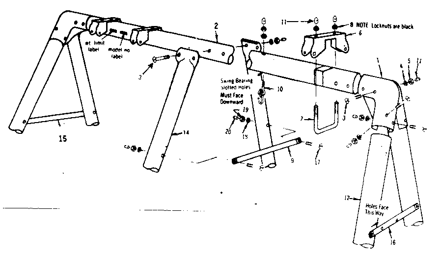 Sears 70172041-1 frame assembly diagram