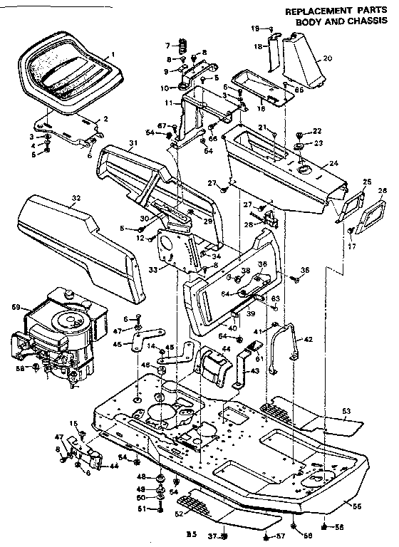 Craftsman 502255642 body and chassis diagram
