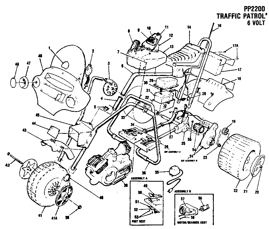 Power Wheels 2200 replacement parts diagram