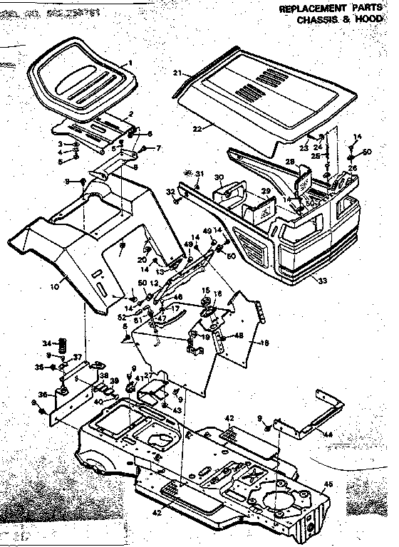 Craftsman 502255781 chassis & hood diagram