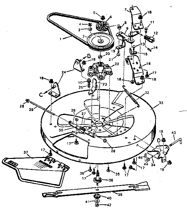 Craftsman 502254150 blade housing-bottom half diagram