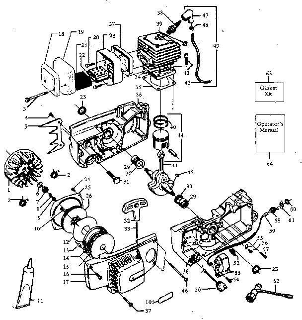 Craftsman 358356101 flywheel assembly diagram