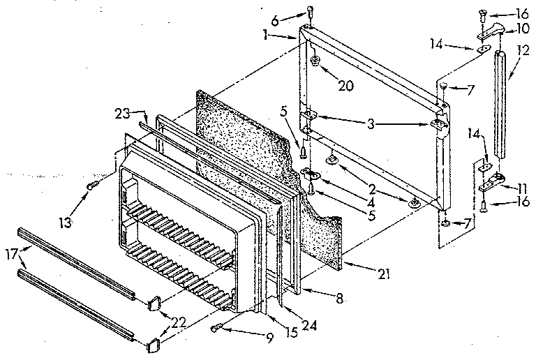 Kenmore 1068798480 freezer door diagram