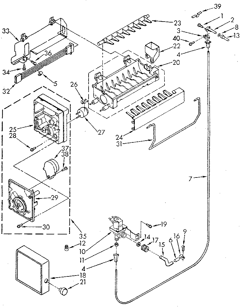 Kenmore 1068798480 icemaker diagram