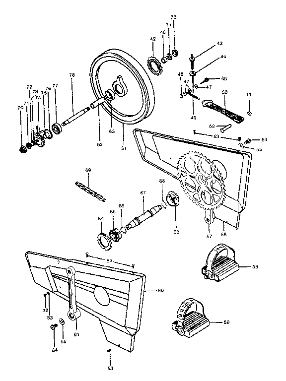 MCA Sports 7000 flywheel  and crank assembly diagram