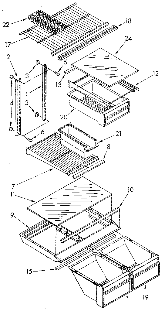Kenmore 1068698460 shelf diagram