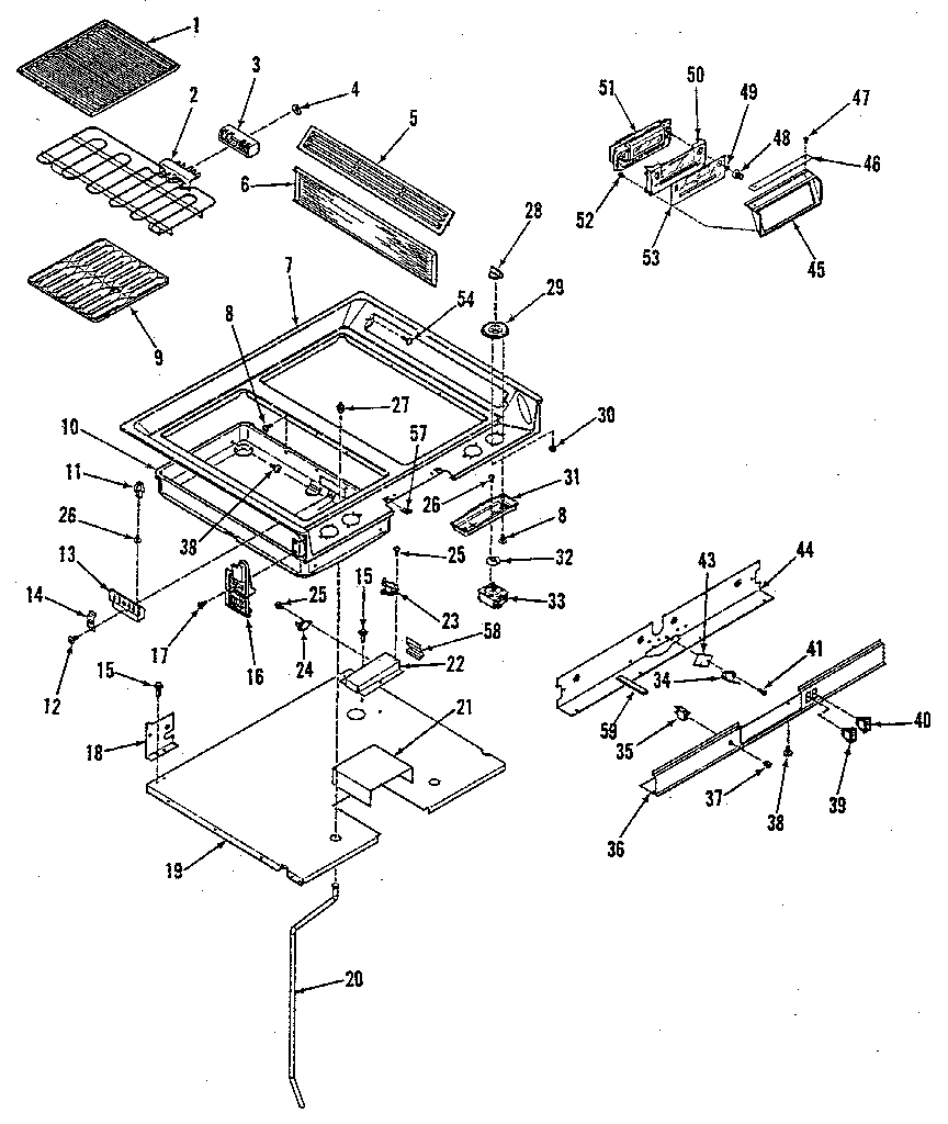 Kenmore 9114698612 main top section diagram