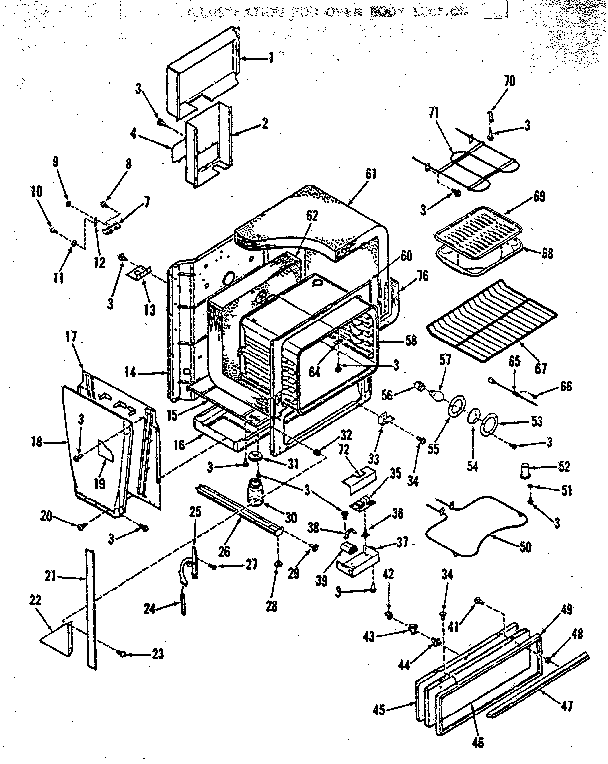 Kenmore 9114698612 oven body section diagram