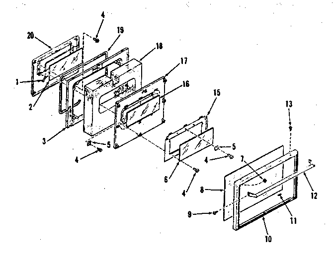 Kenmore 9114698612 oven door section diagram
