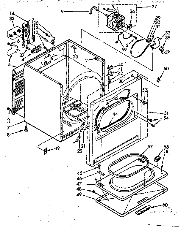 Kenmore 11086583810 cabinet parts diagram